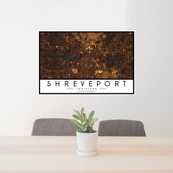 Shreveport - Louisiana Map Print in Ember