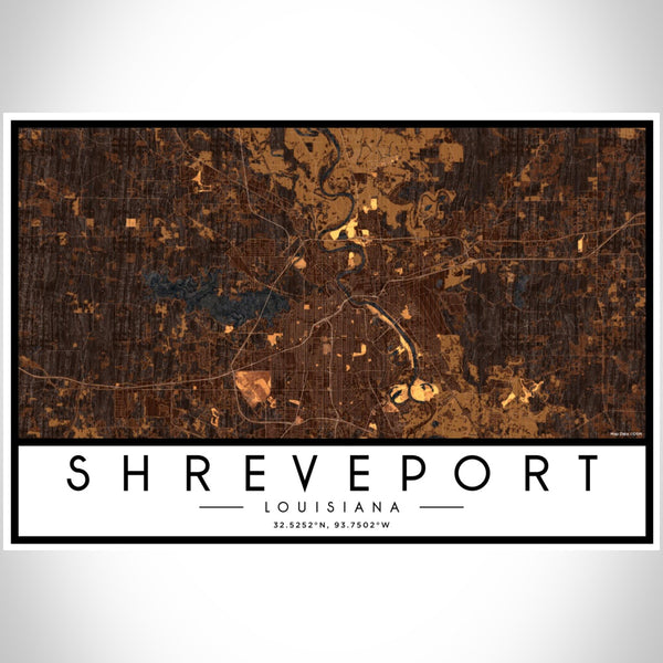 Shreveport - Louisiana Map Print in Ember