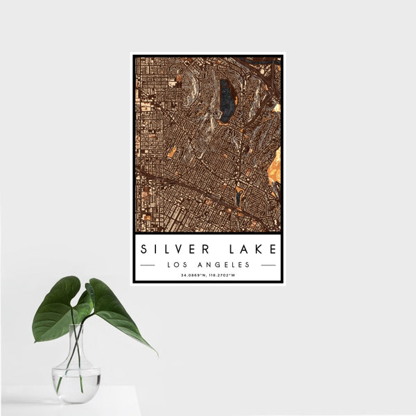 Silver Lake - Los Angeles Map Print in Ember