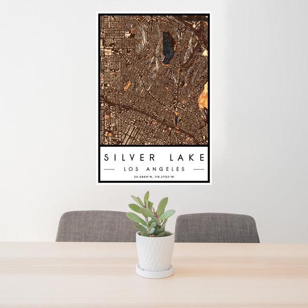 Silver Lake - Los Angeles Map Print in Ember