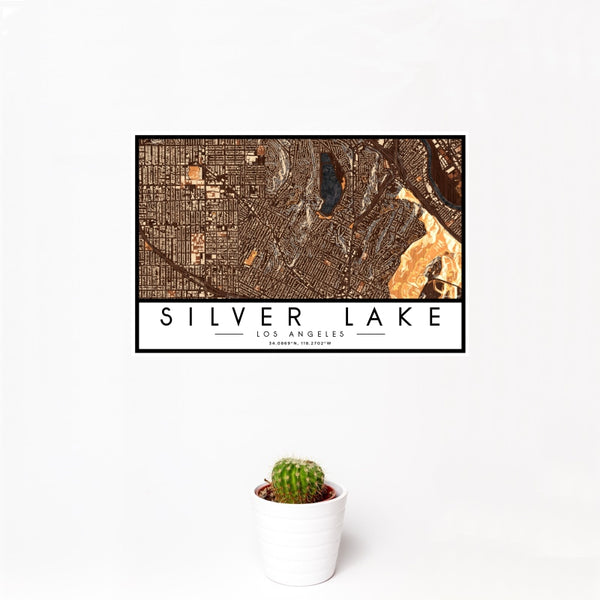 Silver Lake - Los Angeles Map Print in Ember
