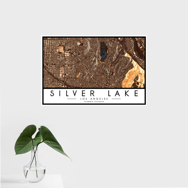 Silver Lake - Los Angeles Map Print in Ember