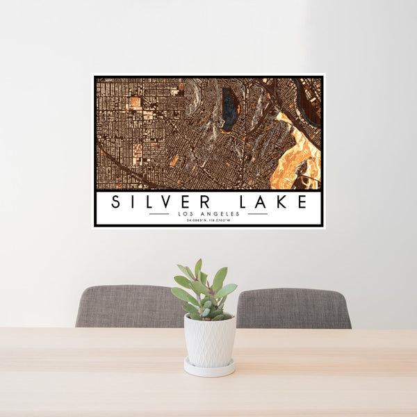 Silver Lake - Los Angeles Map Print in Ember