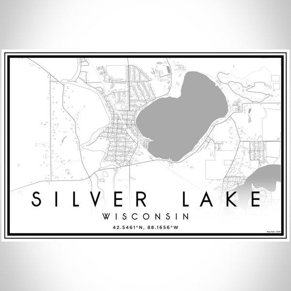 Silver Lake - Wisconsin Classic Map Print