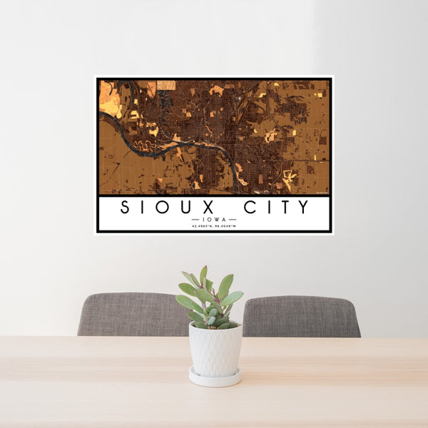 Sioux City - Iowa Map Print in Ember