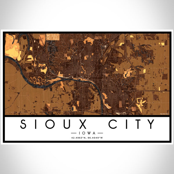 Sioux City - Iowa Map Print in Ember