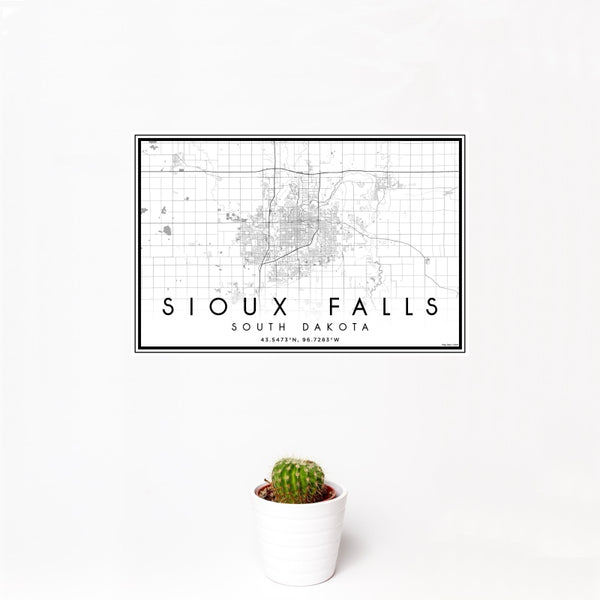 Sioux Falls - South Dakota Classic Map Print