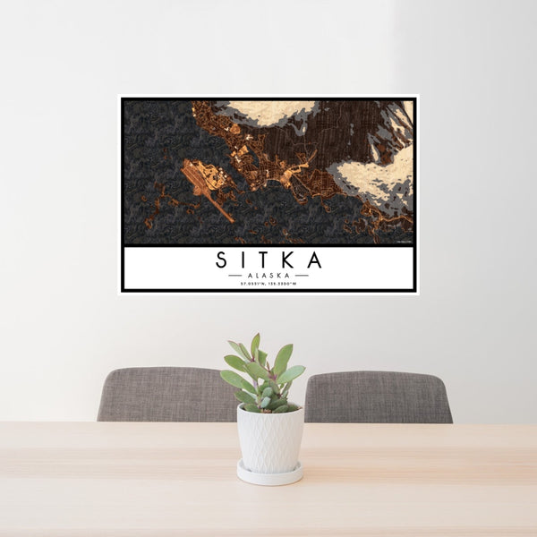 Sitka - Alaska Map Print in Ember
