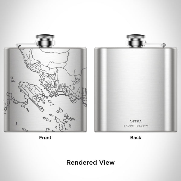 Sitka - Alaska Map Hip Flask