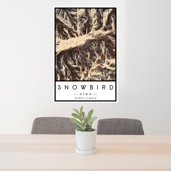 Snowbird - Utah Map Print in Ember