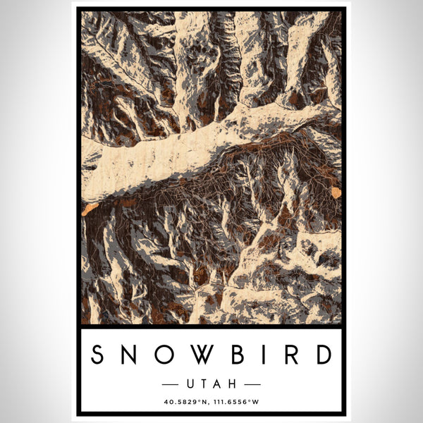 Snowbird - Utah Map Print in Ember