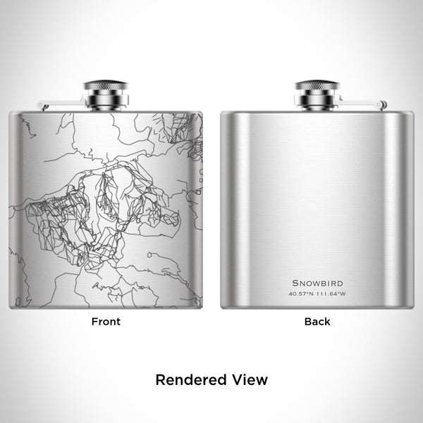 Snowbird - Utah Map Hip Flask