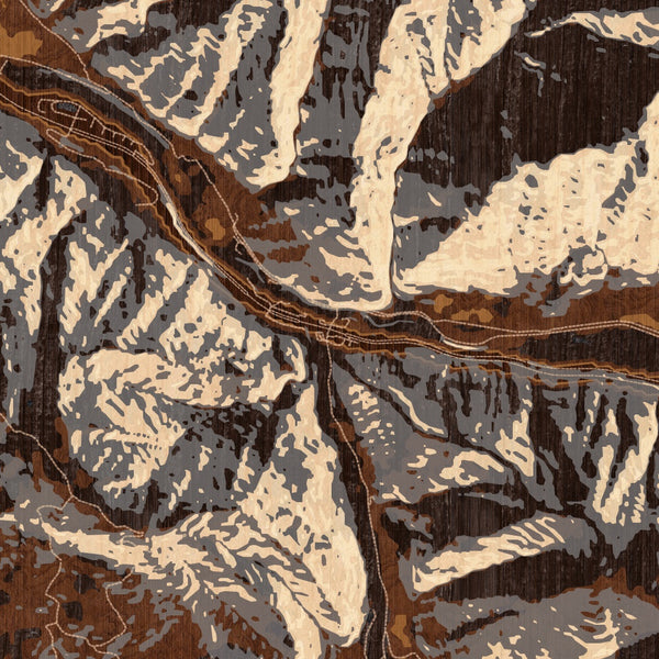 Snowmass Colorado Map Print in Ember Style Zoomed In Close Up Showing Details