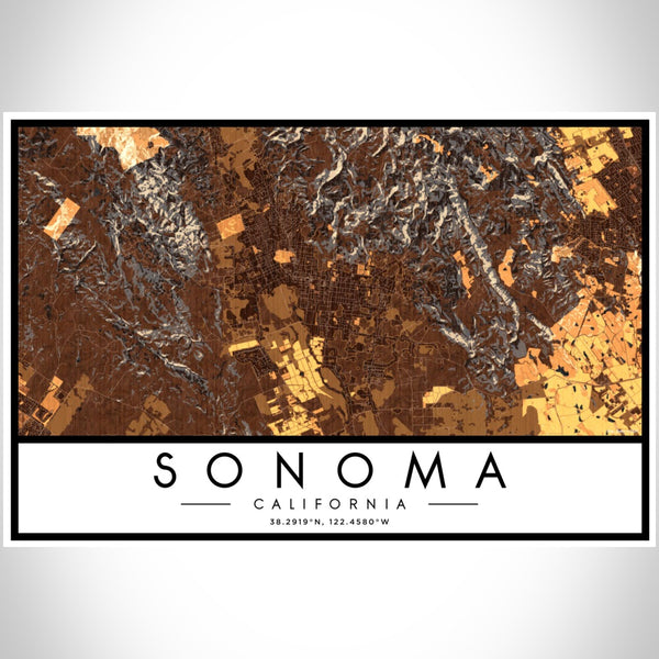Sonoma - California Map Print in Ember