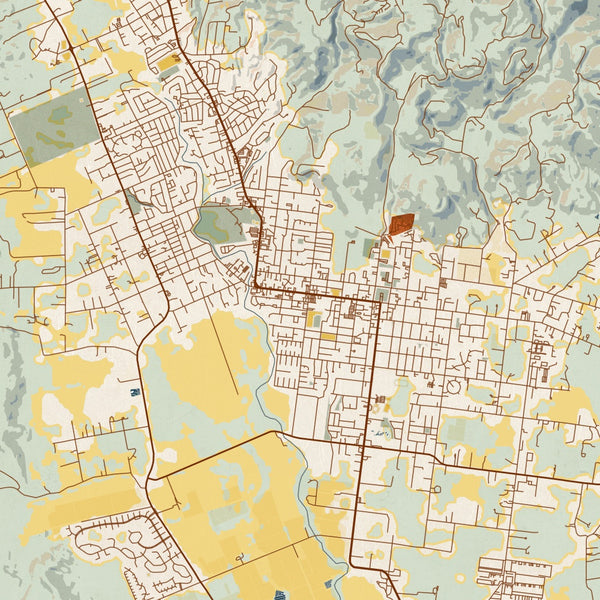 Sonoma - California Map Print in Woodblock