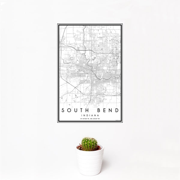 South Bend - Indiana Classic Map Print