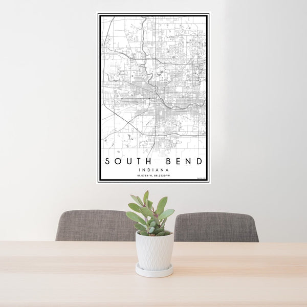 South Bend - Indiana Classic Map Print