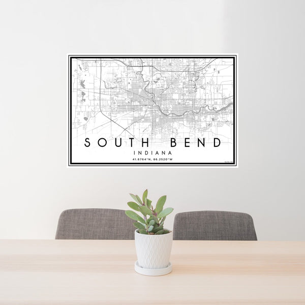 South Bend - Indiana Classic Map Print