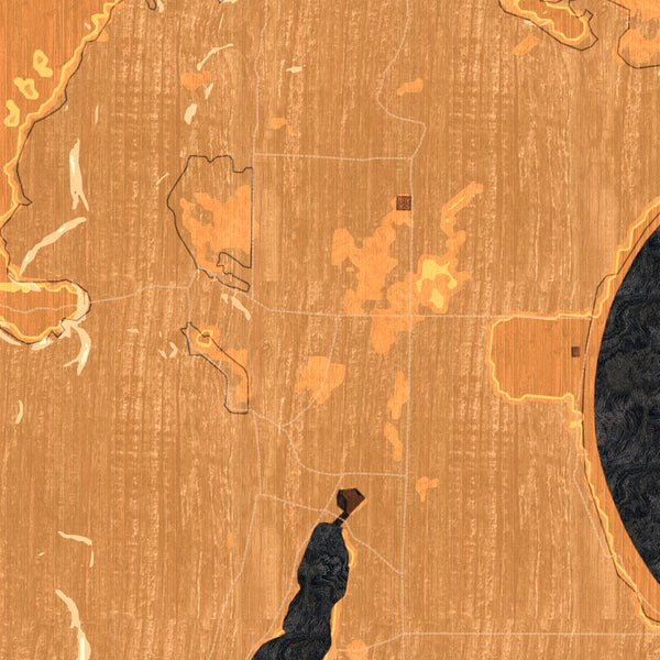 South Manitou Island Michigan Map Print in Ember Style Zoomed In Close Up Showing Details