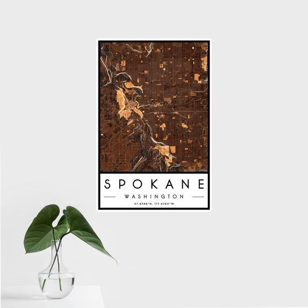 Spokane - Washington Map Print in Ember
