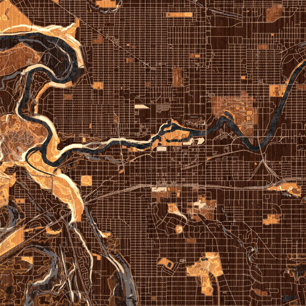 Spokane - Washington Map Print in Ember
