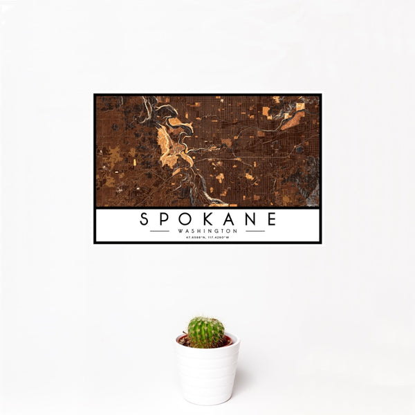 Spokane - Washington Map Print in Ember