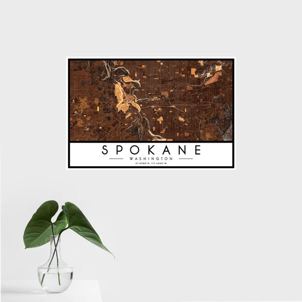 Spokane - Washington Map Print in Ember
