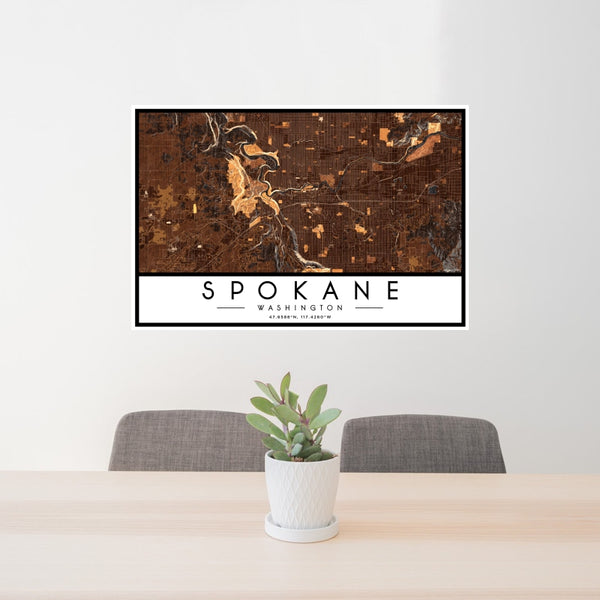 Spokane - Washington Map Print in Ember