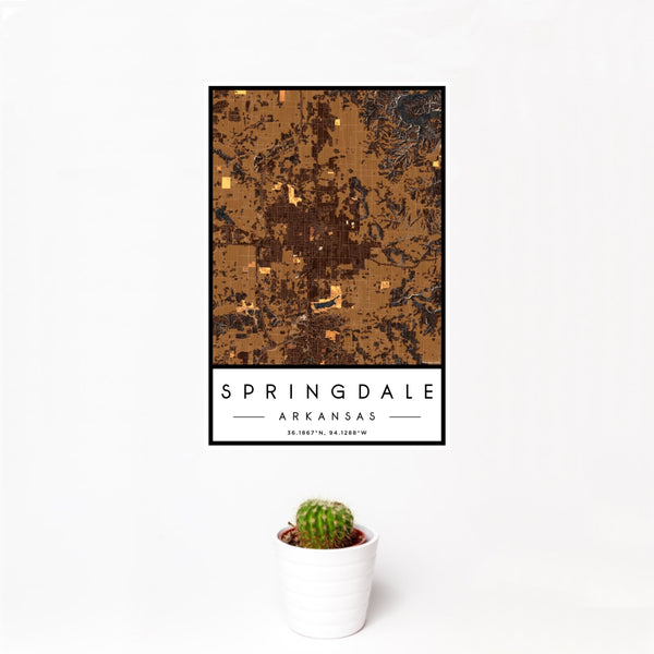 Springdale - Arkansas Map Print in Ember