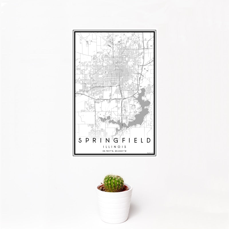 Springfield - Illinois Classic Map Print