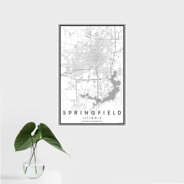 Springfield - Illinois Classic Map Print