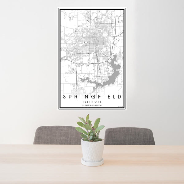 Springfield - Illinois Classic Map Print