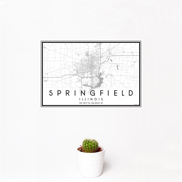 Springfield - Illinois Classic Map Print