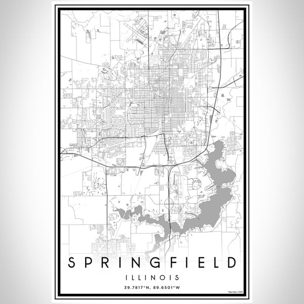 Springfield - Illinois Classic Map Print