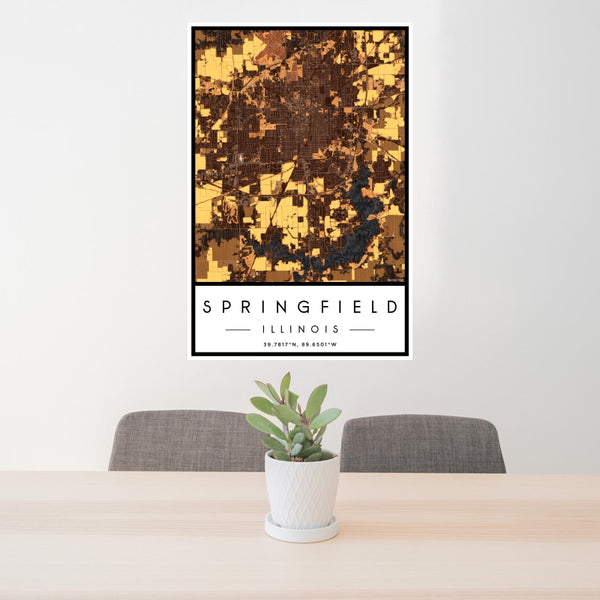 Springfield - Illinois Map Print in Ember