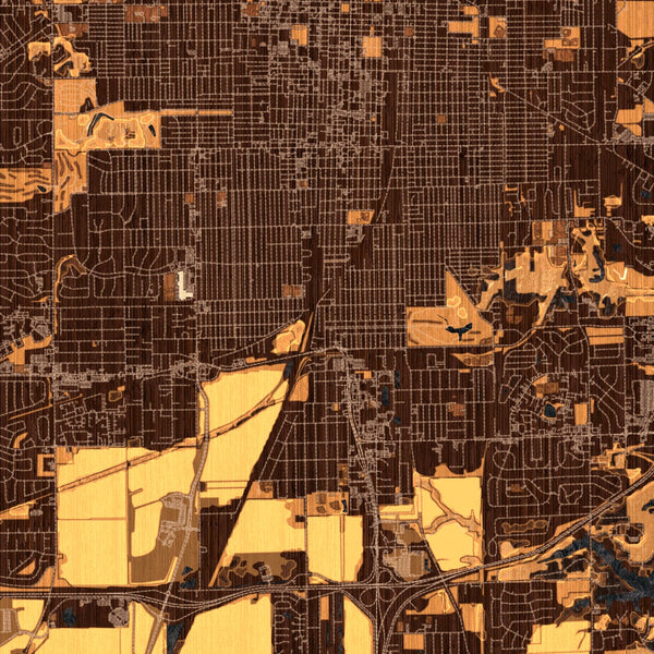 Springfield - Illinois Map Print in Ember