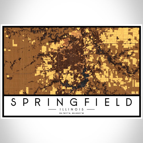 Springfield - Illinois Map Print in Ember