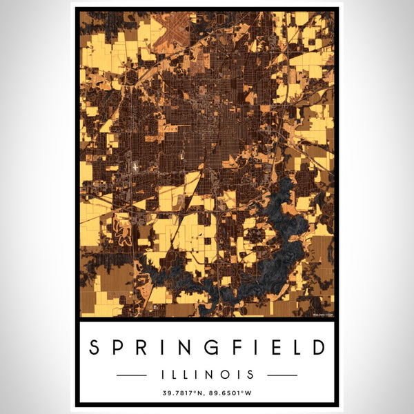 Springfield - Illinois Map Print in Ember