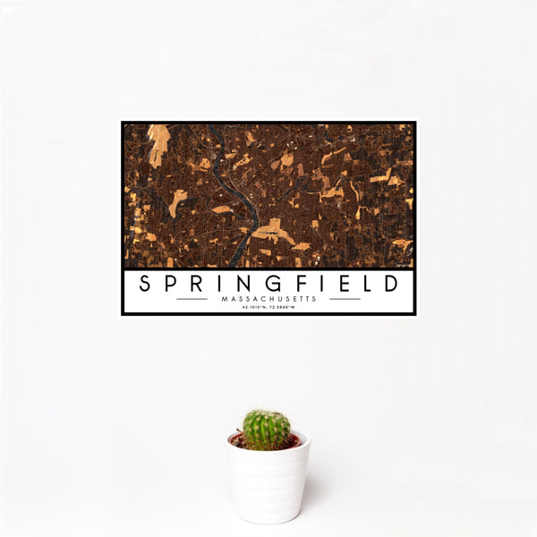 Springfield - Massachusetts Map Print in Ember