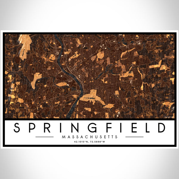 Springfield - Massachusetts Map Print in Ember