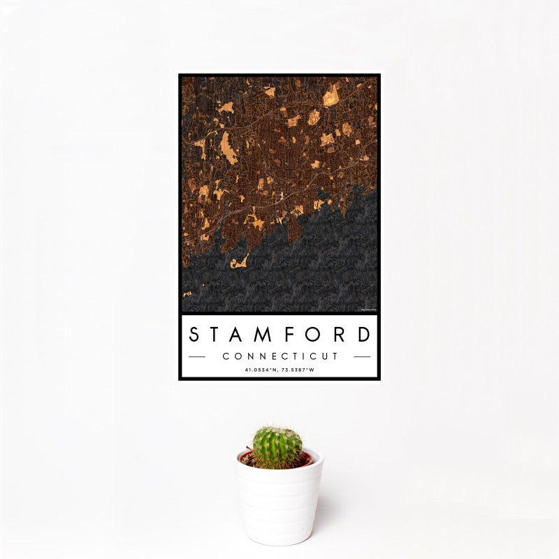 Stamford - Connecticut Map Print in Ember
