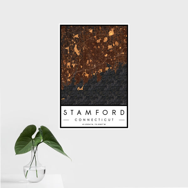 Stamford - Connecticut Map Print in Ember