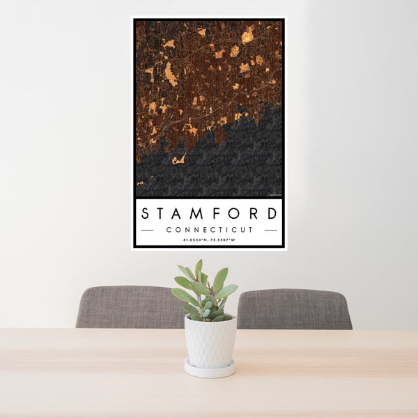 Stamford - Connecticut Map Print in Ember