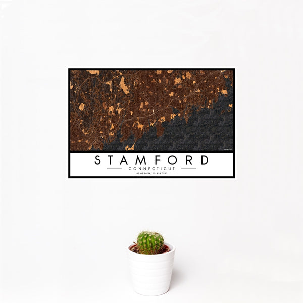 Stamford - Connecticut Map Print in Ember