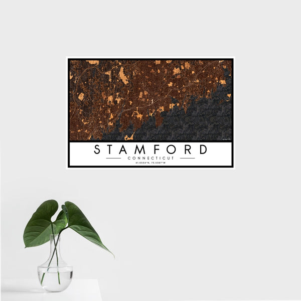 Stamford - Connecticut Map Print in Ember
