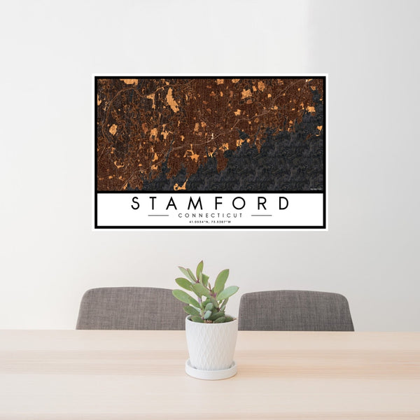 Stamford - Connecticut Map Print in Ember