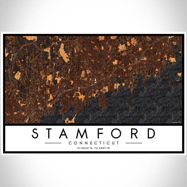 Stamford - Connecticut Map Print in Ember