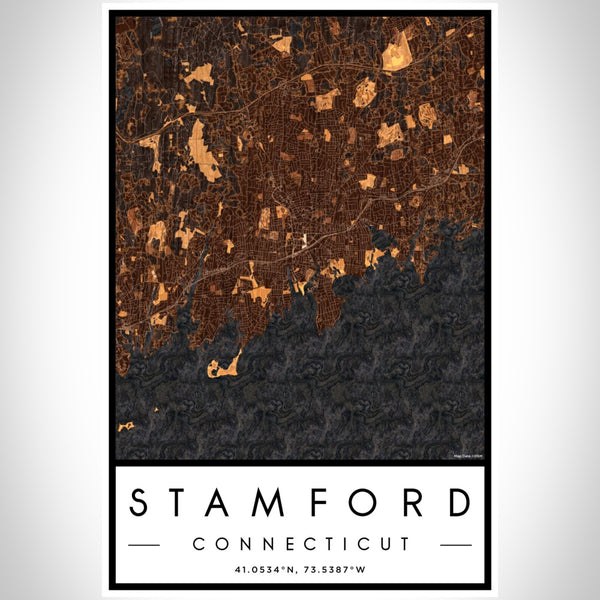 Stamford - Connecticut Map Print in Ember