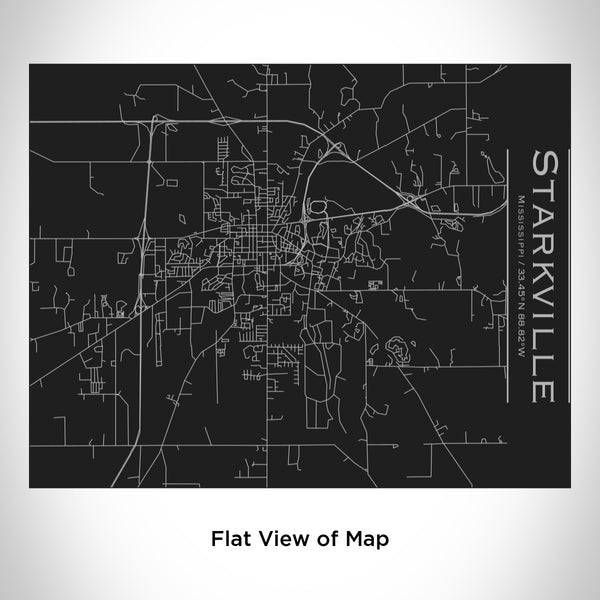 Starkville - Mississippi Map Bottle with Bamboo Top in Matte Black