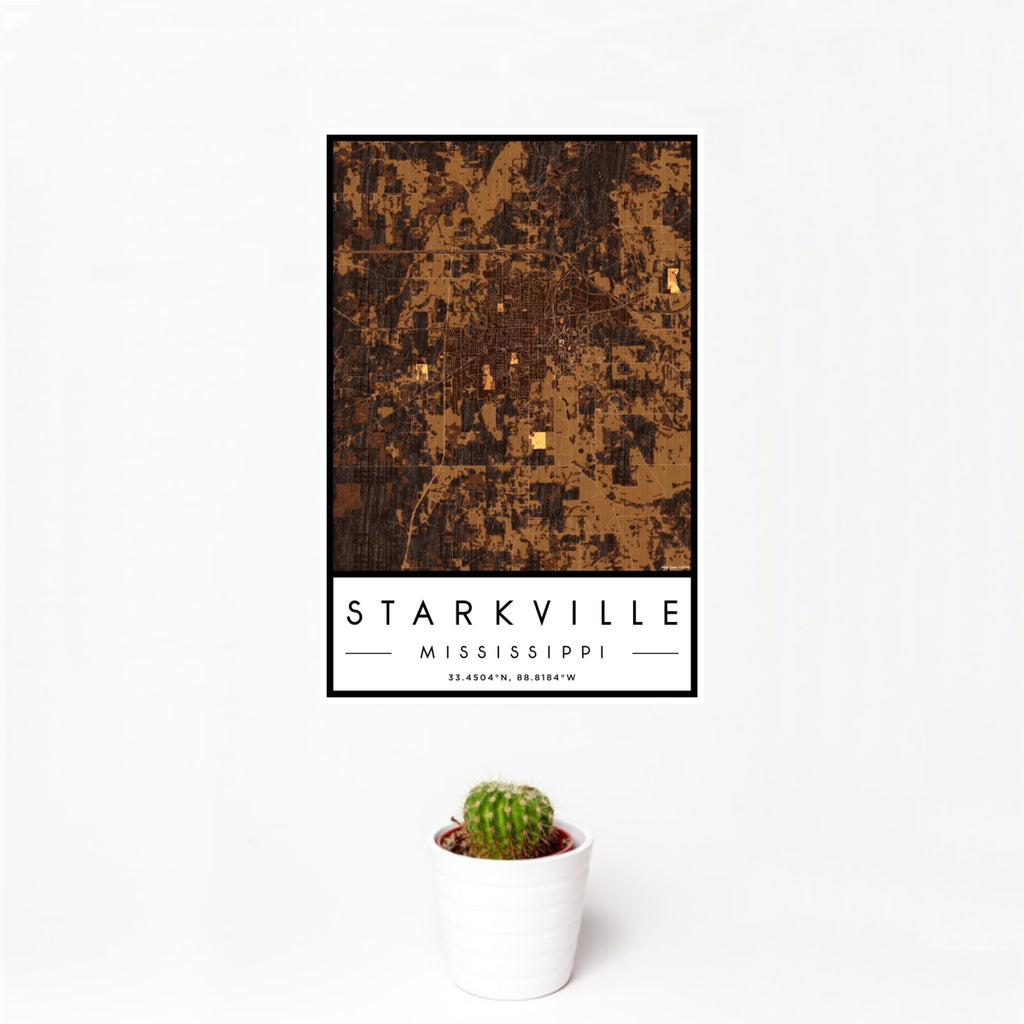 Starkville - Mississippi Map Print in Ember